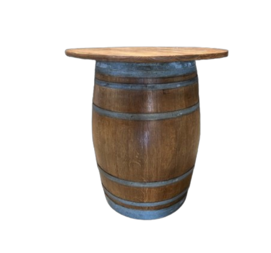 Picture of 10' Rustic Wood Wine Barrel Bar