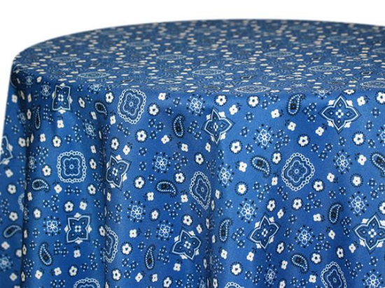 Picture of Bandana, Blue 132" Round Linen