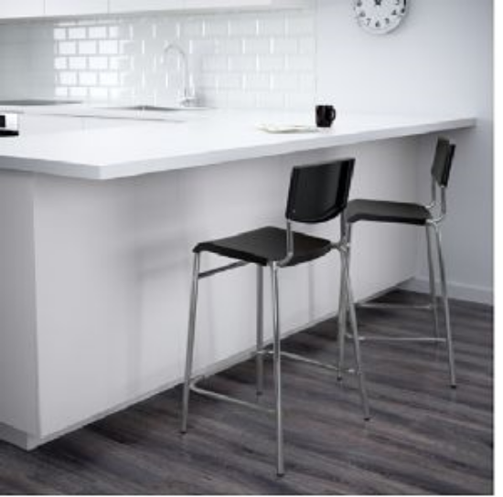 Picture of Bistro, Black Barstool W-Backrest