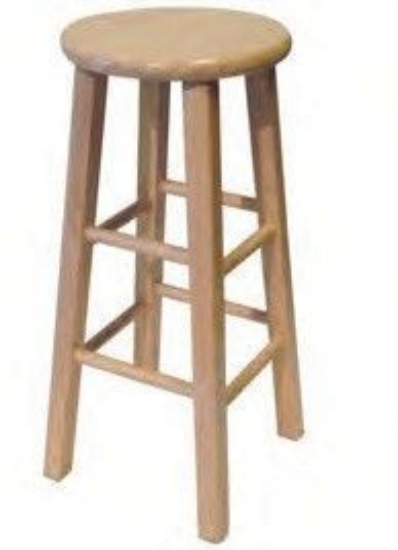 Picture of Classic, Natural Wood Barstool