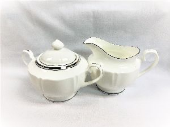 Picture of China, Silver Bands Cream&Sugar Set