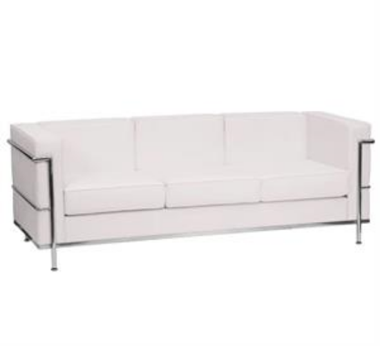 Picture of Contemporary, White Leather Sofa