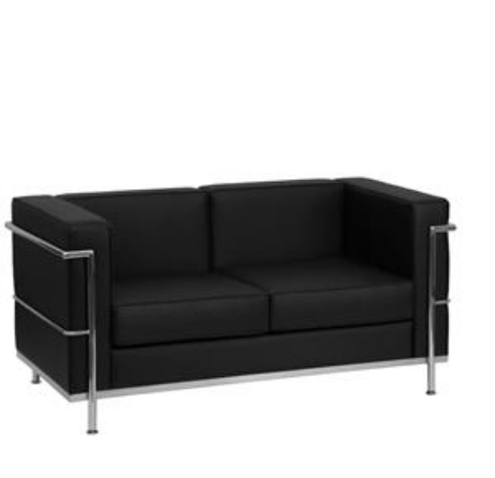 Picture of Contemporary, Black Leather Sofa