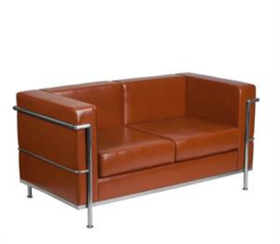 Picture of Contemporary Cognac Leathe Loveseat