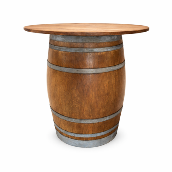 Picture of 10' Rustic Wood Wine Barrel Bar