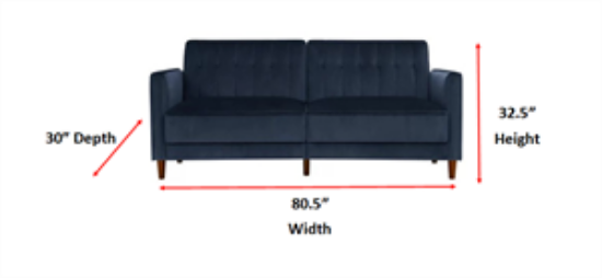 Picture of Retro, Blue Velvet Sofa