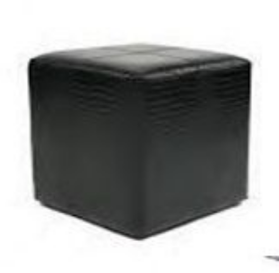 Picture of Ottoman, 18" Sq Black  Leather