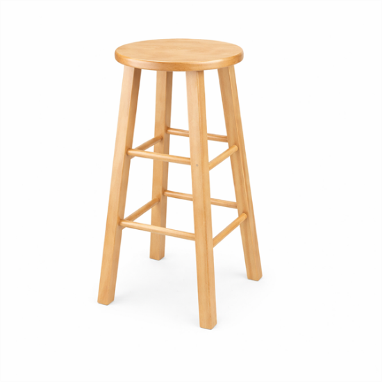 Picture of Classic, Natural Wood Barstool
