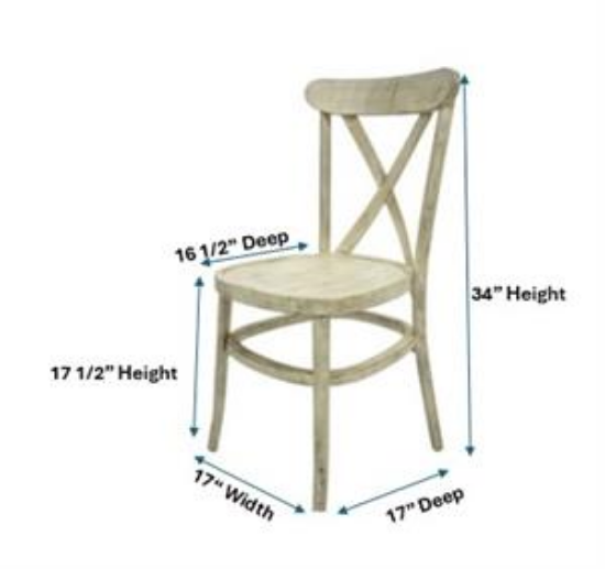 Picture of Tuscan, Whitewash X-Back Chair, Kit