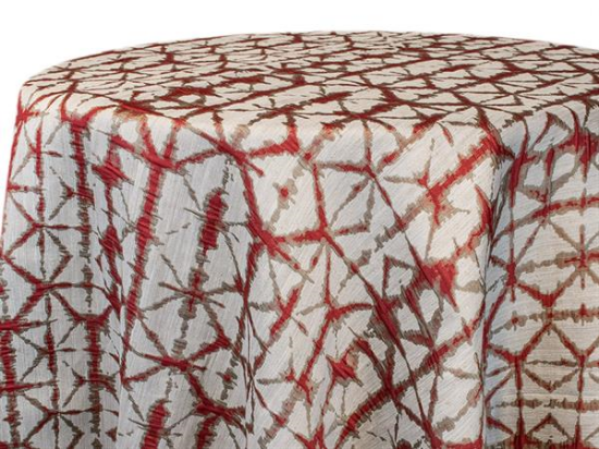 Picture of Shibori Hex, Red 132" Round Linen