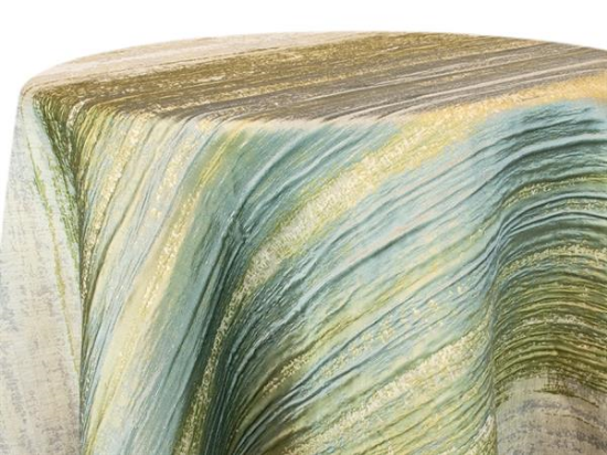 Picture of Shibori Stripe, Moss 132" Round Lin