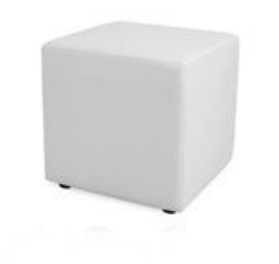 Picture of Ottoman, 18" Sq White Leather