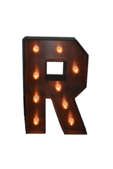 Picture of Lighted Marquee Letter R, 28" H