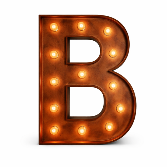 Picture of Lighted Marquee Letter B, 28" H