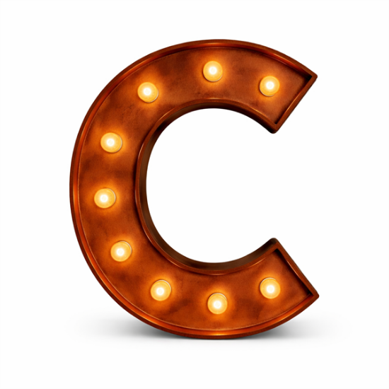 Picture of Lighted Marquee Letter C, 28" H