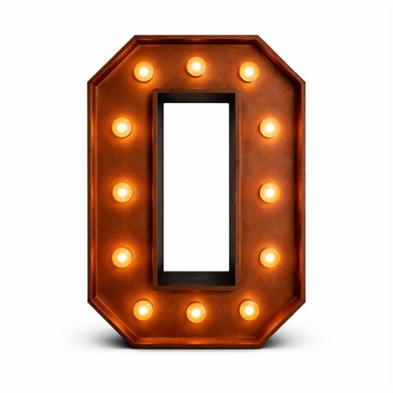 Picture of Lighted Marquee Letter O, 28" H