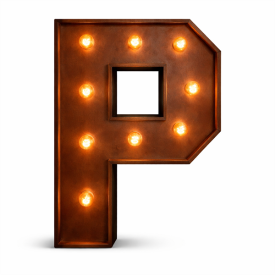 Picture of Lighted Marquee Letter P, 28" H