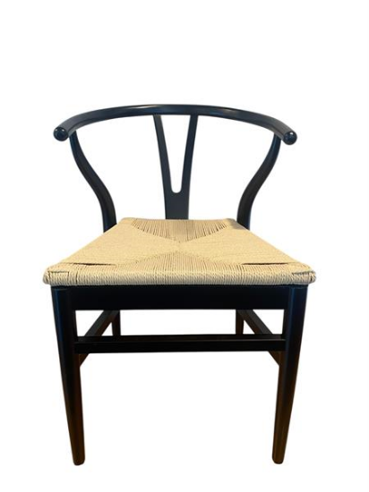 Picture of Wishbone, W/Rattan Seat Black Chair