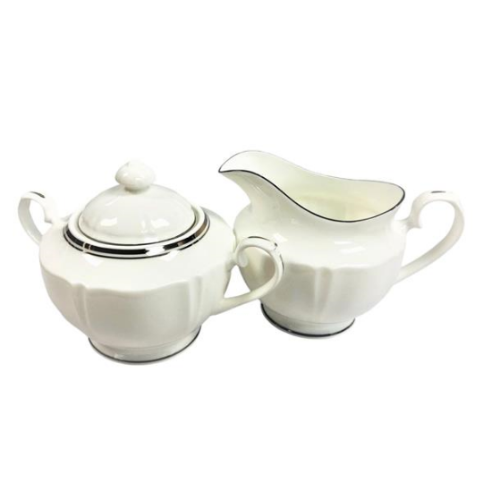 Picture of China, Silver Bands Cream&Sugar Set