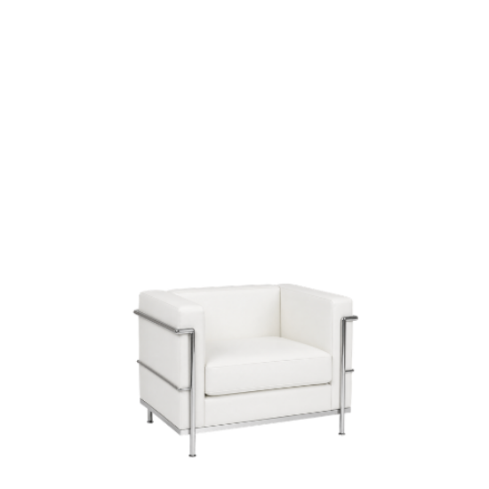 Picture of Contemporary, White Leather Chair