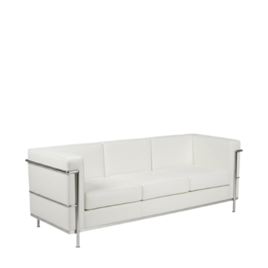 Picture of Contemporary, White Leather Sofa