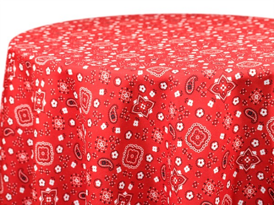 Picture of Bandana, Red 132" Round Linen