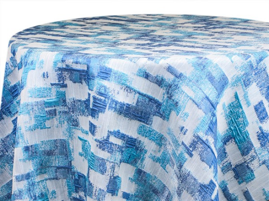 Picture of Brushstrokes, Blue 132" Round Linen