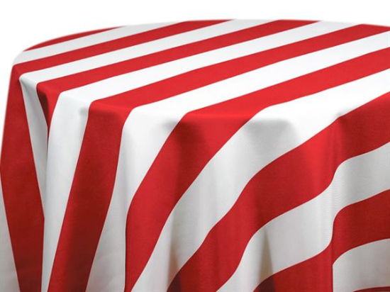 Picture of Cabana Stripe, Red 132" Round Linen