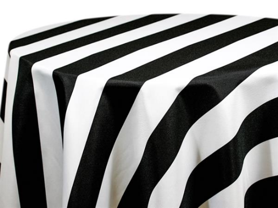 Picture of Cabana Stripe, Black 8' Drape Linen
