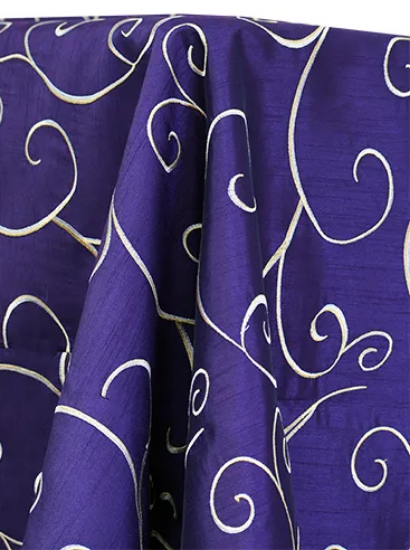 Picture of Dupioni-Swirl, Eggplant 108" Linen