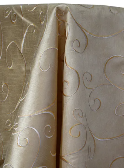 Picture of Dupioni-Swirl, Soft Gold 108" Linen