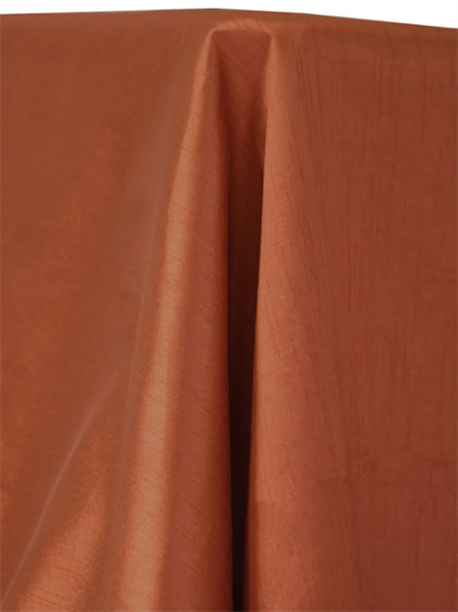 Picture of Dupioni, Burnt Orange 132" Rd Linen