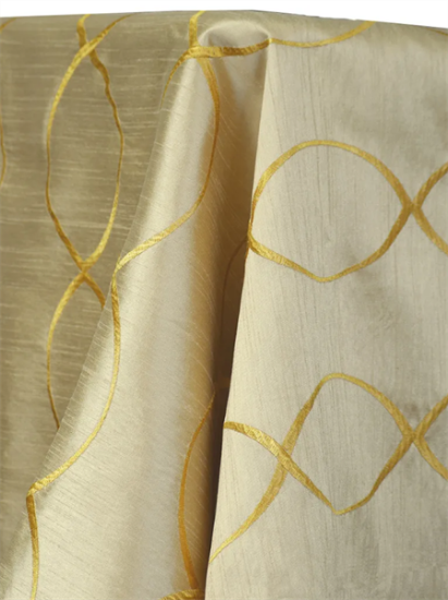 Picture of Dupioni-Infinity, Soft Gold 132" Rd