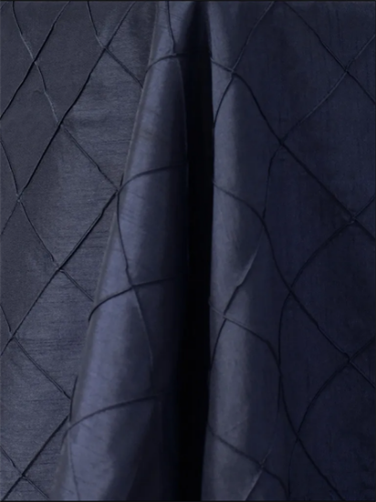 Picture of Dupioni-Pintuck, Navy 132" Linen