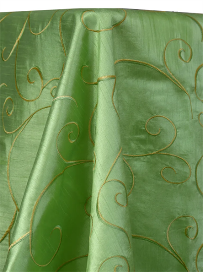 Picture of Dupioni-Swirl, Apple Green 132" Rd 