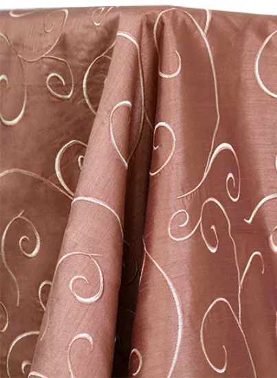 Picture of Dupioni-Swirl, Copper 132" Rd Linen