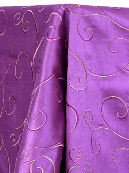 Picture of Dupioni-Swirl, Fuchsia 132" Linen