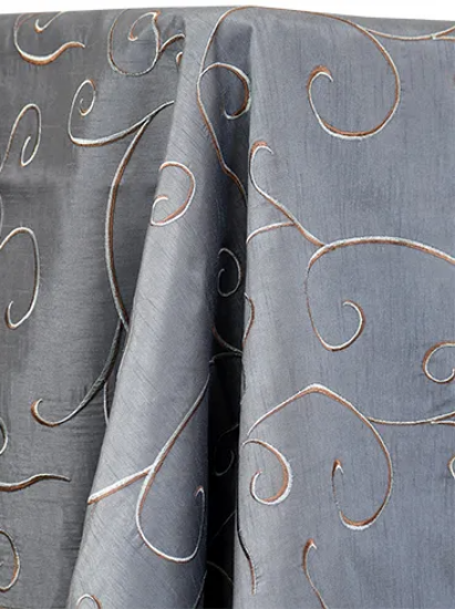 Picture of Dupioni-Swirl, Slate 132" Rd Linen