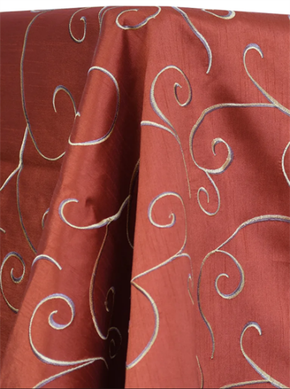 Picture of Dupioni-Swirl, Burnt Orange 8 Drape