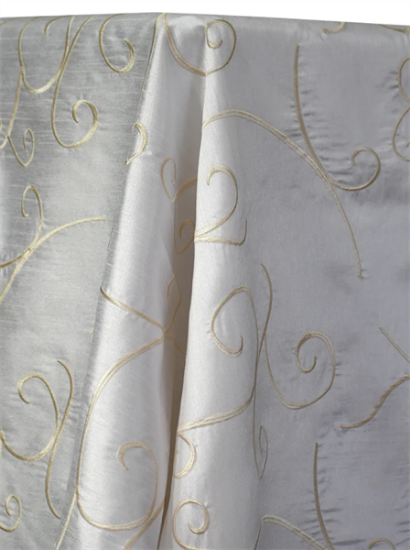 Picture of Dupioni-Swirl, White 8' Drape 