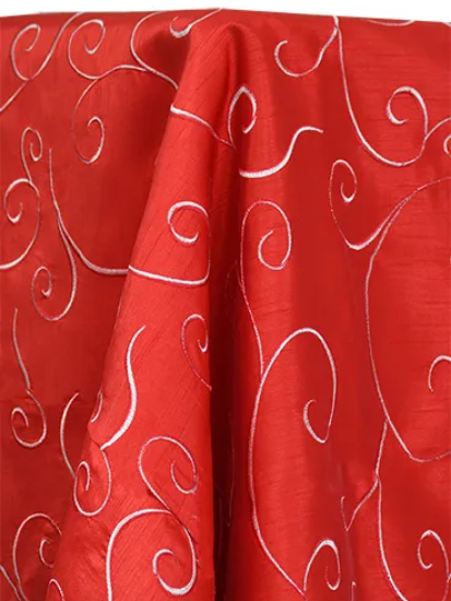 Picture of Dupioni-Swirl, China Red 8 King Drp