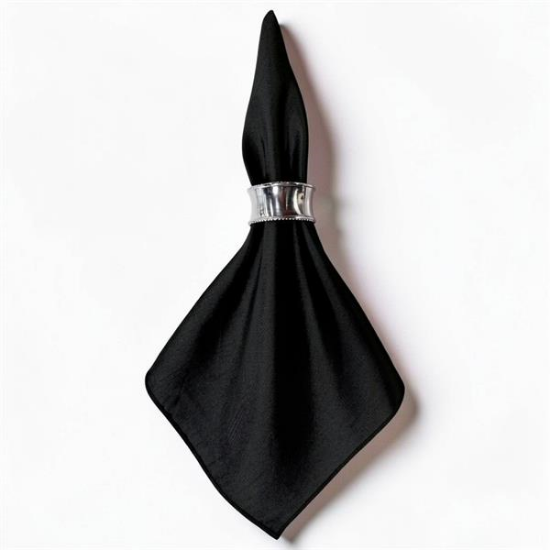 Picture of Dupioni, Black Linen Napkin