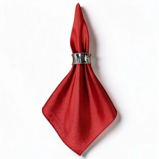 Picture of Dupioni, China Red Linen Napkin