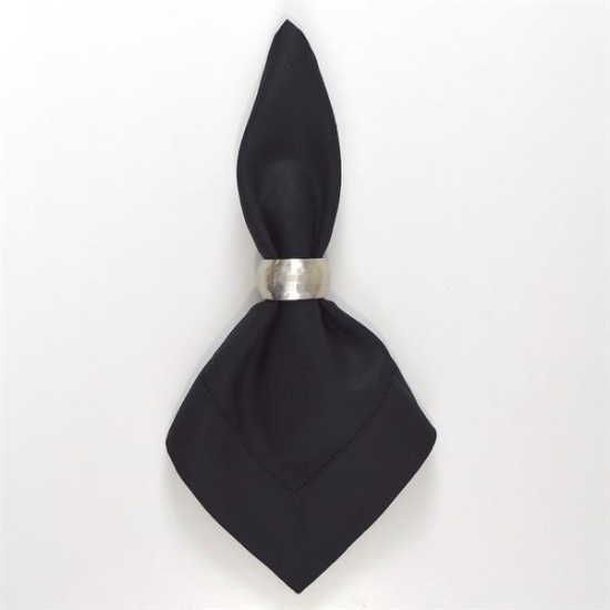 Picture of Hemstitch, Black Linen Napkin 