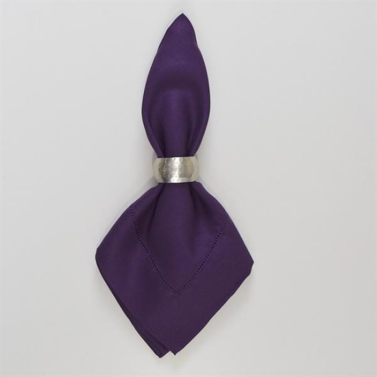 Picture of Hemstitch, Eggplant Linen Napkin
