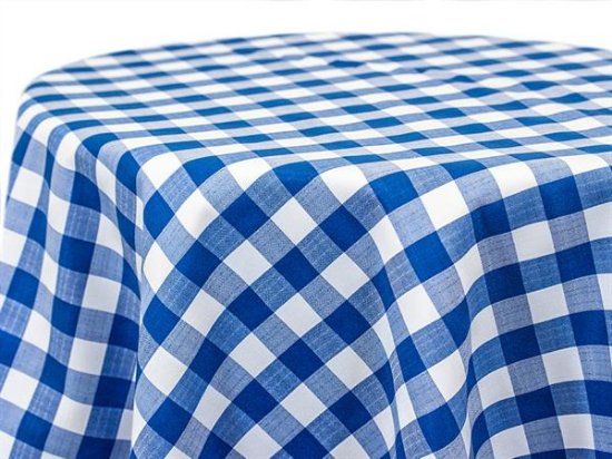 Picture of Check, Blue 132" Round Linen