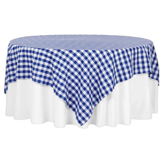 Picture of Check, Blue 54" Square Linen