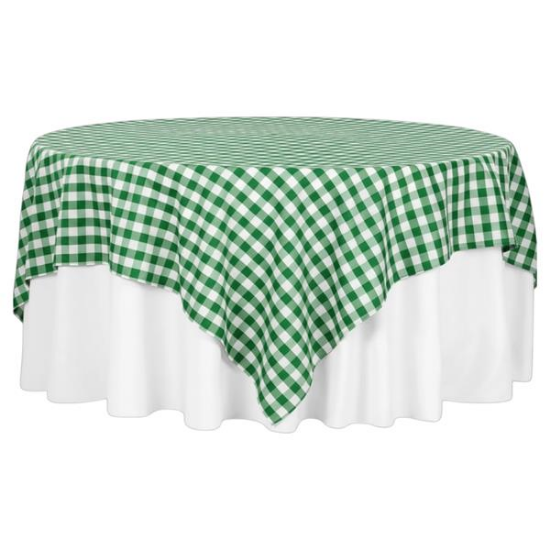 Picture of Check, Green 72" Square Linen