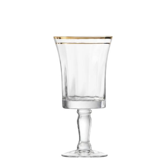 Picture of Bella, 14 oz Gold Rim Water Goblet