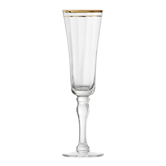 Picture of Bella, 7 oz Gold Rim Champagne Flut
